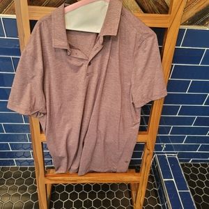 Heathered red merlot Lululemon, evolution polo size large